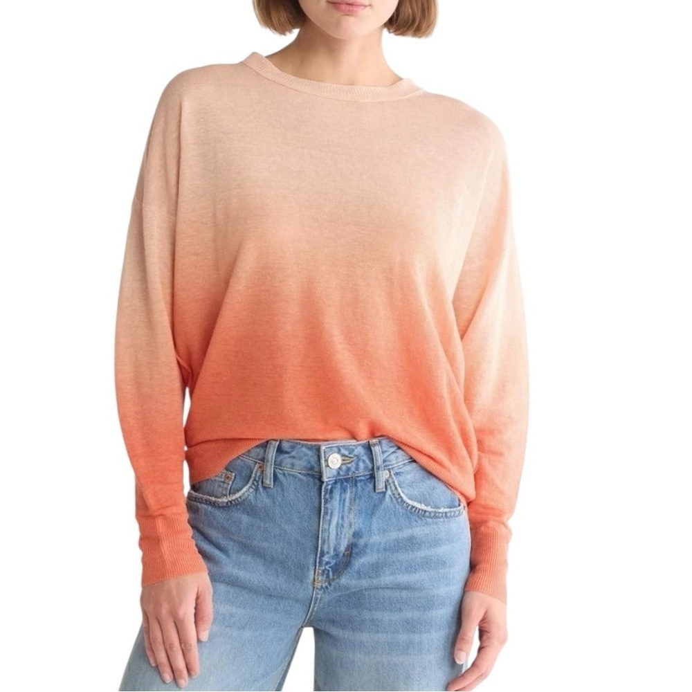 Madewell Womens Ombre Crew Neck Long Sleeve Knit Sweater Top New SZ XS